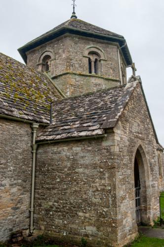 The hexagonal tower and south porch