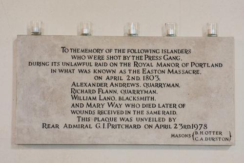 The Easton Massacre memorial plaque
