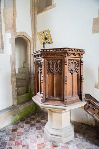 The pulpit and rood stairs