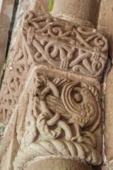 Bird carving, west capital, south doorway