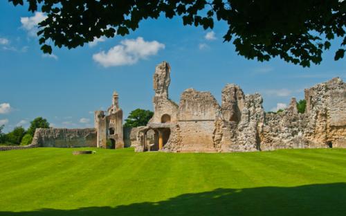 Looking across the outer bailey
