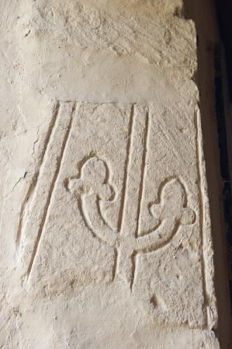 Medieval grave slab carving
