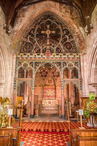 The ornate church interior