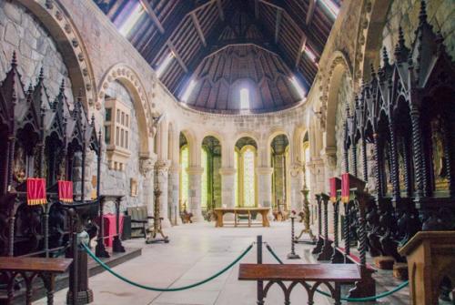 The chancel and altar beyond