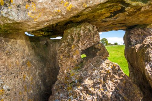 The upright stones from behind the chamber opening
