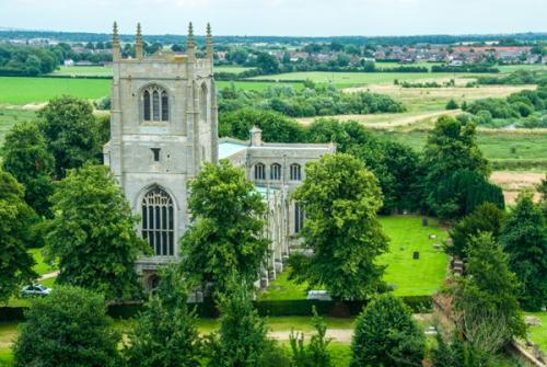 Holy Trinity Church from atop Tattershall Castle