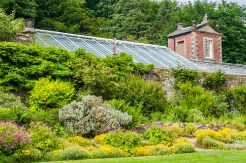 The restored greenhouses and terrace walk
