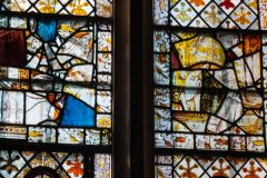 Medieval stained glass in the chancel
