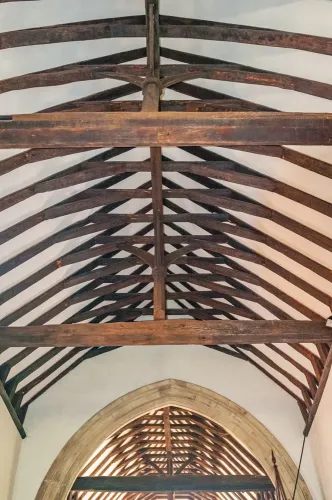 The 14th-century king-post roof