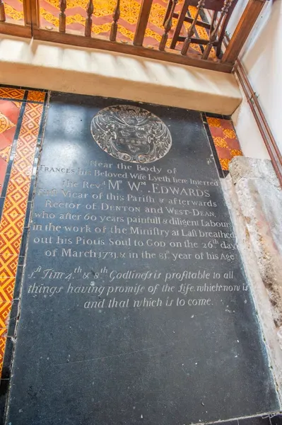 Rev William Edwards ledger slab, 1731