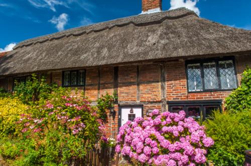 A picturesque thatched cottage