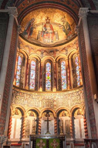 The highly decorated apse