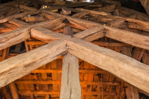 Medieval scissor bracing, bell tower