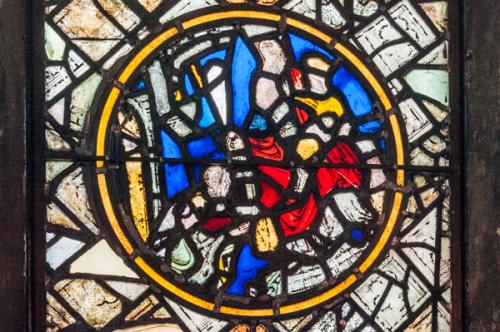 12th-century stained glass roundel