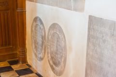 17th century memorial slabs in the sanctuary