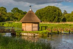 A thatched eel fisherman's hut at Longstock