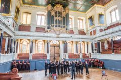A choral performance inside the Sheldonian