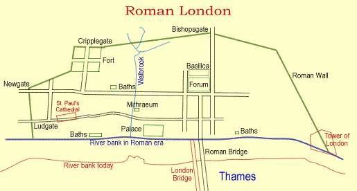 Roman London map