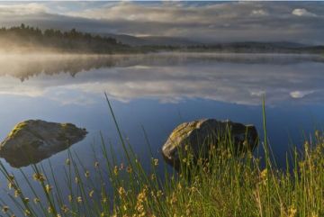 Misty Scottish Loch, Isle of Lewis