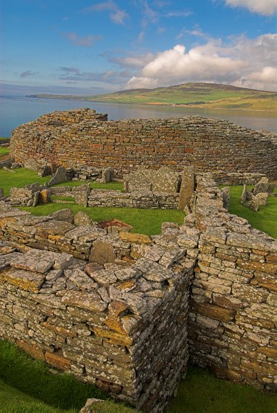 The Broch of Gurness, Evie, one of the finest brochs in Scotland. Photo of the Orkney Islands.