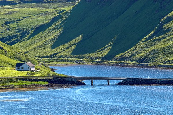 A cottage beside the bridge at Balgown. Stock photo of Balgown on the Isle of Skye, Scotland. Part of the Britain Express Travel and Heritage Picture Library, Scotland collection.
