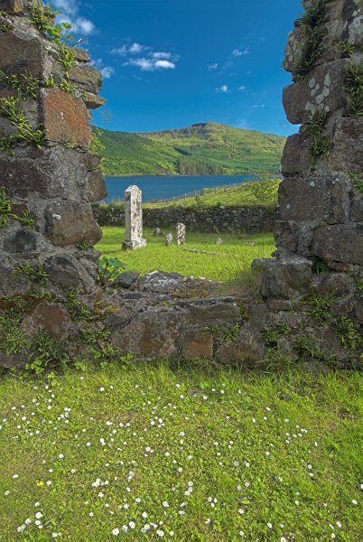View of Loch Eynort from the ruined kirk. Stock photo of Loch Eynort on the Isle of Skye, Scotland. Part of the Britain Express Travel and Heritage Picture Library, Scotland collection.