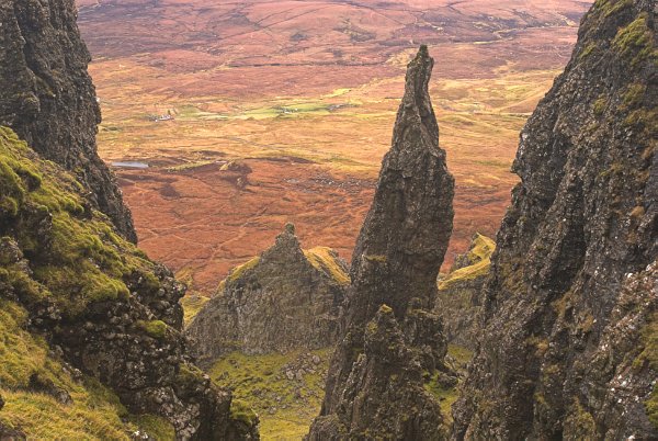 The rock formation known as The Needle, in the Quiraing on the Trotternish peninsula. Stock photo of the Quiraing on the Isle of Skye, Scotland. Part of the Britain Express Travel and Heritage Picture Library, Scotland collection.