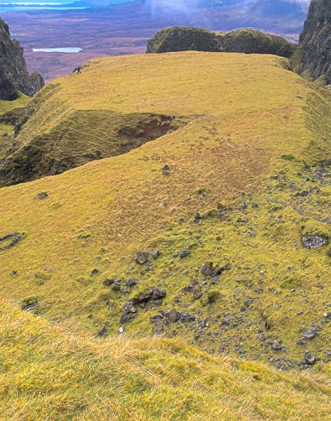 The Table, in the Quiraing, where cattle were kept during times of trouble, Stock photo of the Quiraing on the Isle of Skye, Scotland. Part of the Britain Express Travel and Heritage Picture Library, Scotland collection.