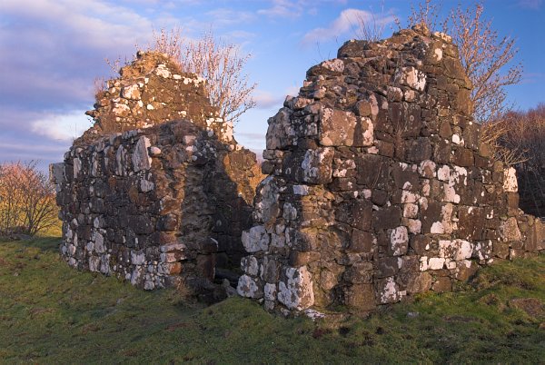 Ruined chapel at Skeabost. Stock photo of the Isle of Skye, Scotland. Part of the Britain Express Travel and Heritage Picture Library, Scotland collection.