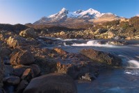 Stock photo of the Sligachan River and the Black Cuillins on the Isle of Skye, Scotland. Part of the Britain Express Travel and Heritage Picture Library, Scotland collection.