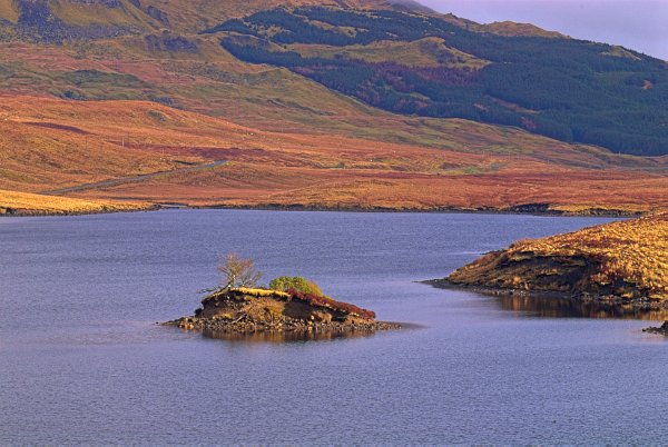 A spring morning on Loch Leathan. Stock photo of Loch Leathan on the Isle of Skye, Scotland. Part of the Britain Express Travel and Heritage Picture Library, Scotland collection.