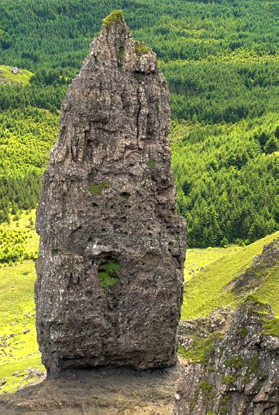 Closeup photo of the Old Man of Storr on the Isle of Skye, Scotland. Part of the Britain Express Travel and Heritage Picture Library, Scotland collection.