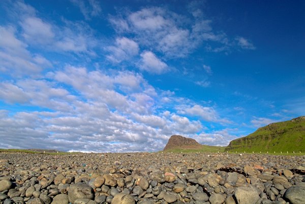 The rocky beach at Talisker. Stock photo of the coast at Talisker on the Isle of Skye, Scotland. Part of the Britain Express Travel and Heritage Picture Library, Scotland collection.
