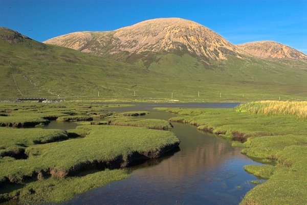 A small marshy delta at the base of the Red Cuillins. Stock photo of Torrin on the Isle of Skye, Scotland. Part of the Britain Express Travel and Heritage Picture Library, Scotland collection.