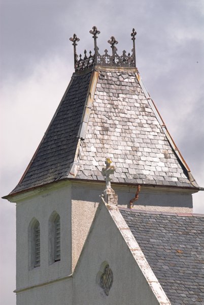 The church tower at Uig. Stock photo of Uig on the Isle of Skye, Scotland. Part of the Britain Express Travel and Heritage Picture Library, Scotland collection.
