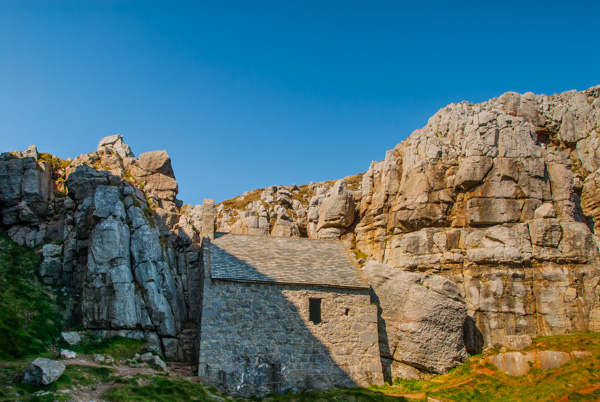 St Govan's Chapel from the shore