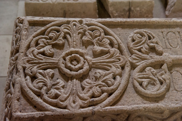 Intricate carvings on the tomb of Maurice de Londres (Maurice of London)